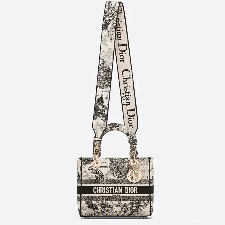 Cheap Jouy Zodiac Toile Medium Bag Motif Lady White Canvas de D-lite 0703 Luxury